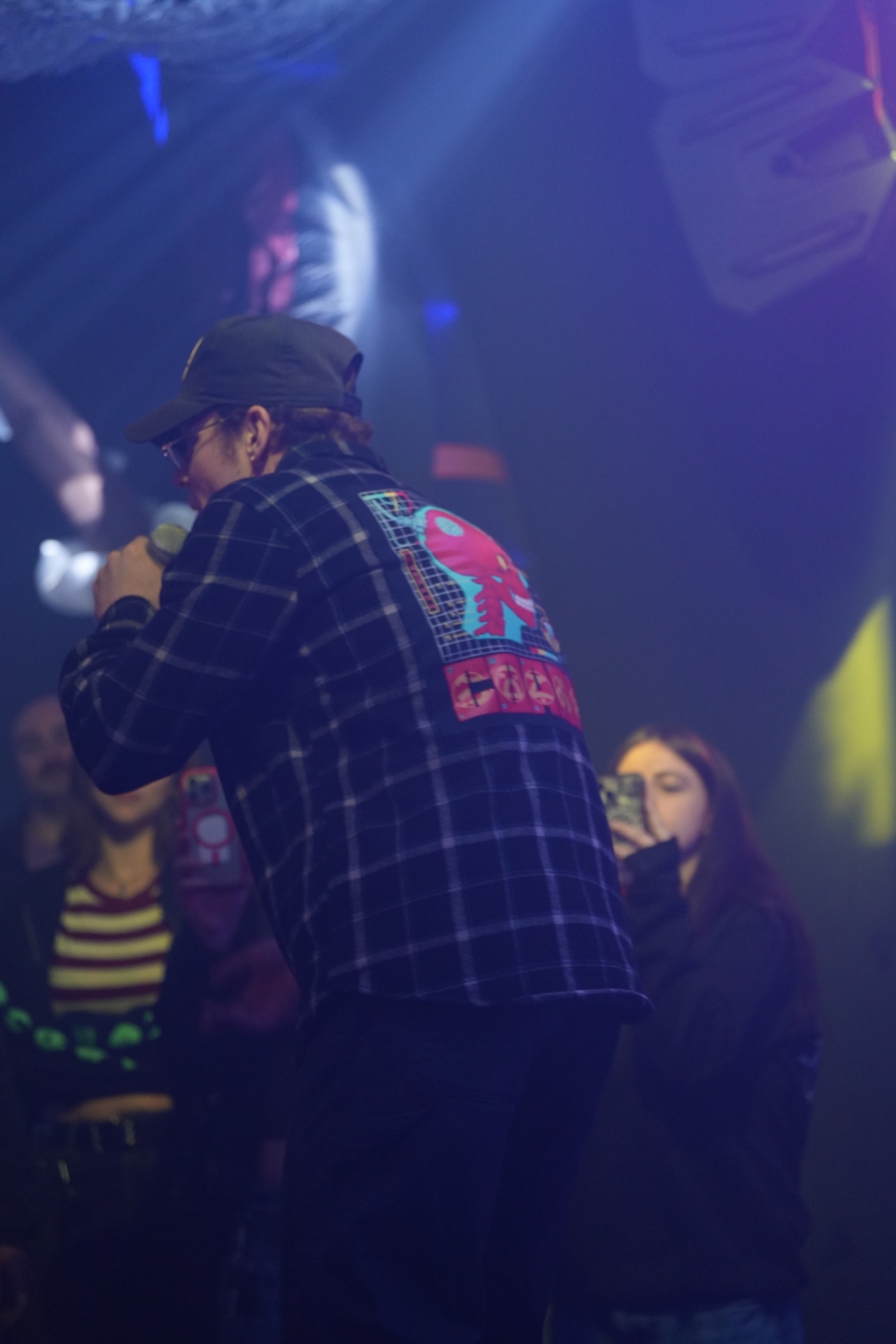 MC working the crowd with mic in hand